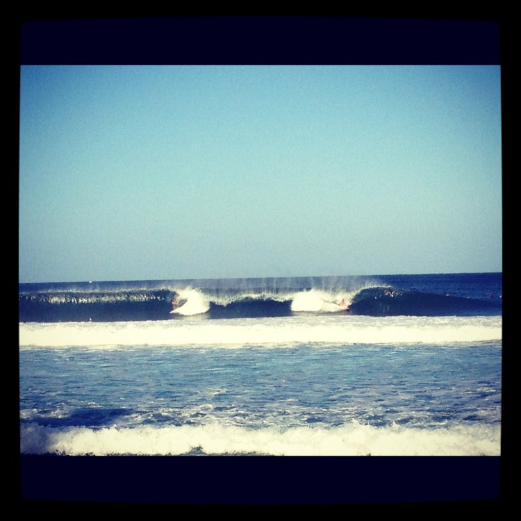 IPhone shot of Pipeline just blocks from Rochelle's property on Hawaii's North Shore.