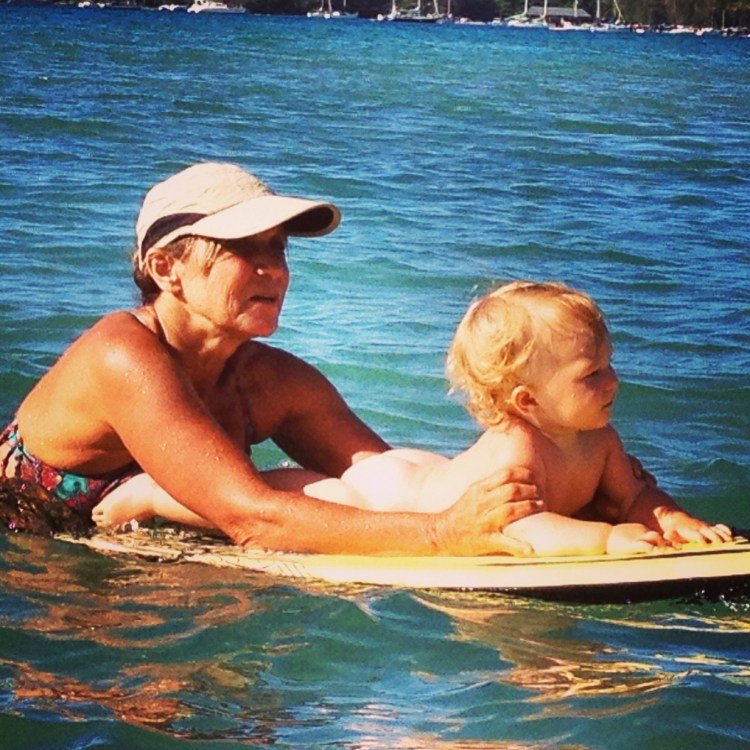 Daily swimming is part of Michaelle's healthful regimen. The waters of Kauai are said to be curative.