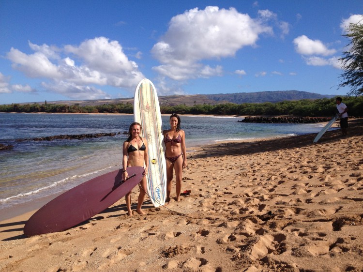 Day two of surfing went a little smoother once I got back on the comfort of a long floaty board.
